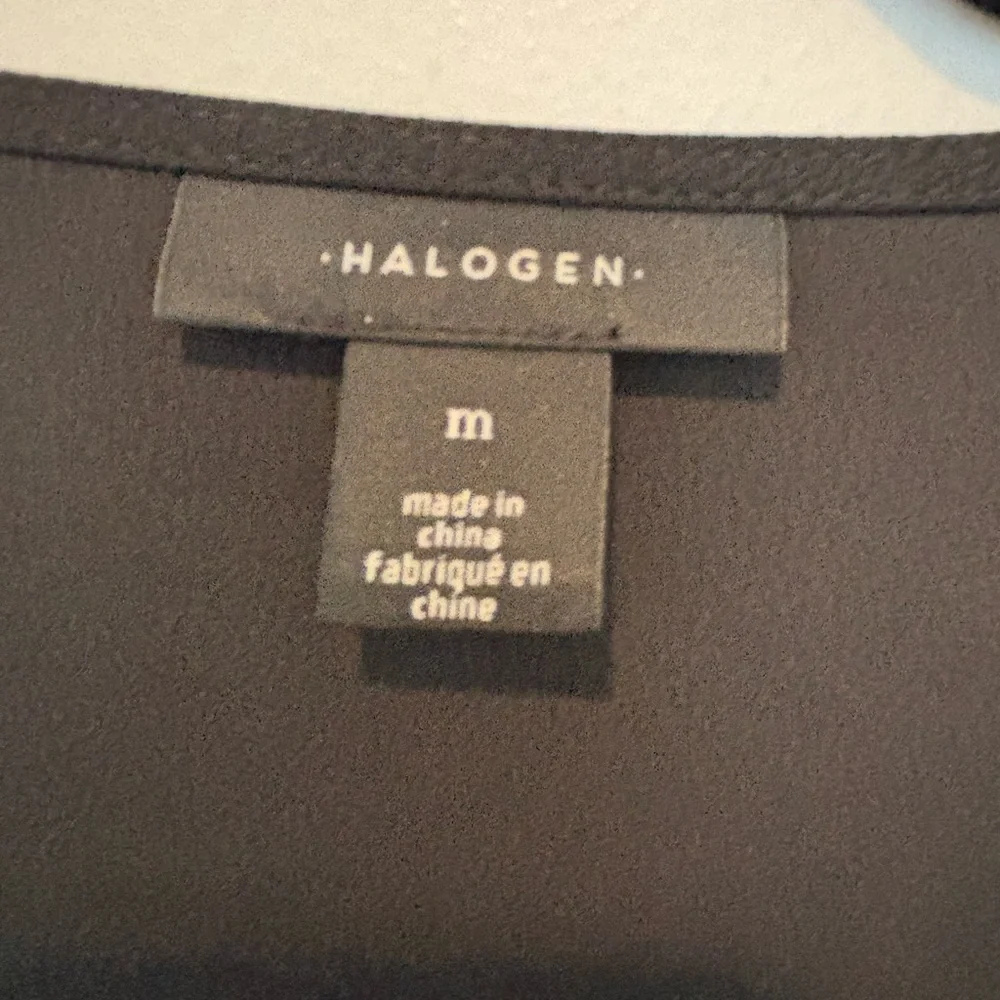 Halogen Black Long-Sleeve V-Neck Top with Silver Trim 129 - Picture 4 of 7